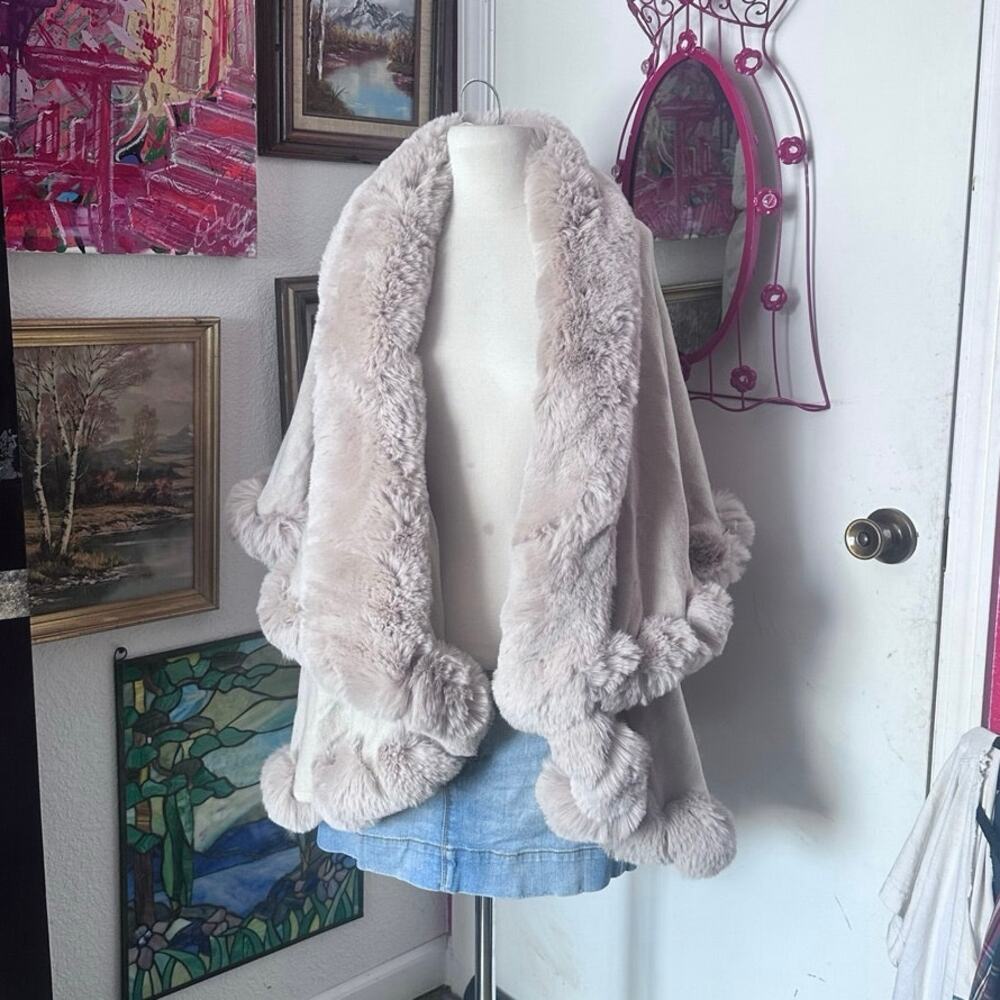 gm fashion usa faux fur winter coat jacket beige